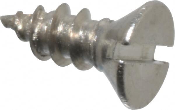 Value Collection - #2 Flat Head Slotted Sheet Metal Screw - Stainless Steel, 1/4" OAL, Grade 18-8 - Americas Industrial Supply