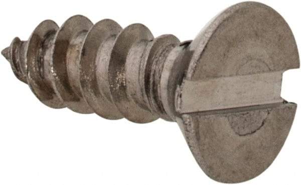 Value Collection - #4 Flat Head Slotted Sheet Metal Screw - Stainless Steel, 3/8" OAL, Grade 18-8 - Americas Industrial Supply