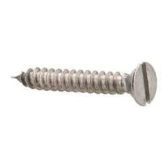 Value Collection - #4 Flat Head Slotted Sheet Metal Screw - Stainless Steel, 3/4" OAL, Grade 18-8 - Americas Industrial Supply