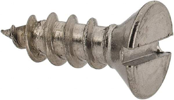 Value Collection - #8 Flat Head Slotted Sheet Metal Screw - Stainless Steel, 1/2" OAL, Grade 18-8 - Americas Industrial Supply