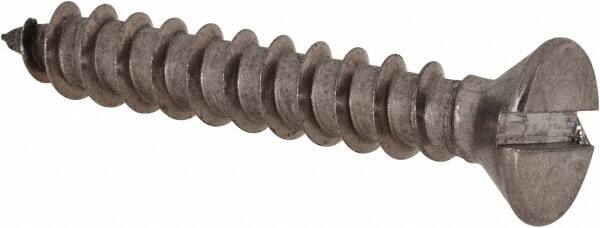 Value Collection - #8 Flat Head Slotted Sheet Metal Screw - Stainless Steel, 1" OAL, Grade 18-8 - Americas Industrial Supply