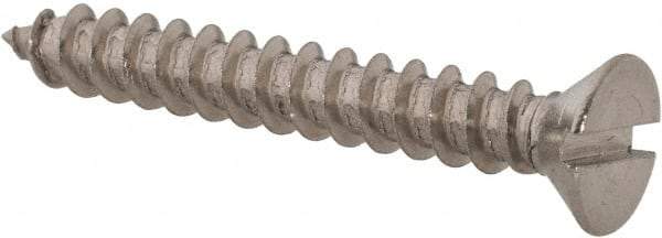 Value Collection - #8 Flat Head Slotted Sheet Metal Screw - Stainless Steel, 1-1/4" OAL, Grade 18-8 - Americas Industrial Supply
