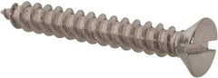 Value Collection - #8 Flat Head Slotted Sheet Metal Screw - Stainless Steel, 1-1/4" OAL, Grade 18-8 - Americas Industrial Supply