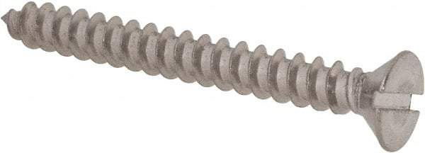 Value Collection - #8 Flat Head Slotted Sheet Metal Screw - Stainless Steel, 1-1/2" OAL, Grade 18-8 - Americas Industrial Supply