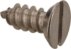 Value Collection - #10 Flat Head Slotted Sheet Metal Screw - Stainless Steel, 1/2" OAL, Grade 18-8 - Americas Industrial Supply