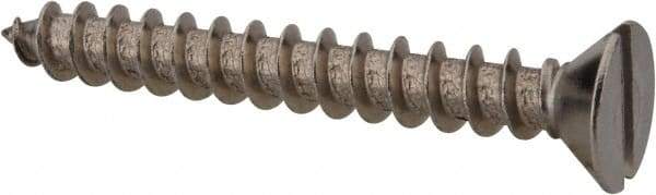 Value Collection - #10 Flat Head Slotted Sheet Metal Screw - Stainless Steel, 1-1/2" OAL, Grade 18-8 - Americas Industrial Supply