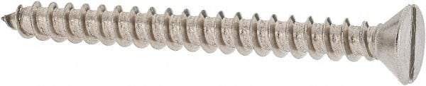 Value Collection - #10 Flat Head Slotted Sheet Metal Screw - Stainless Steel, 2" OAL, Grade 18-8 - Americas Industrial Supply