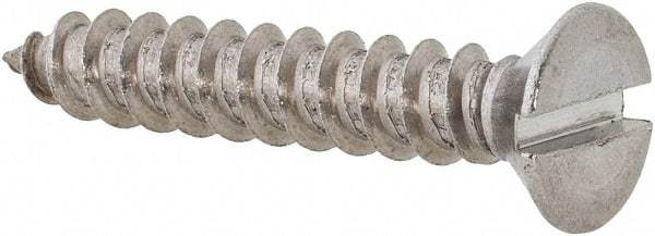 Value Collection - #14 Flat Head Slotted Sheet Metal Screw - Stainless Steel, 1-1/2" OAL, Grade 18-8 - Americas Industrial Supply