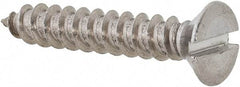 Value Collection - #14 Flat Head Slotted Sheet Metal Screw - Stainless Steel, 1-1/2" OAL, Grade 18-8 - Americas Industrial Supply