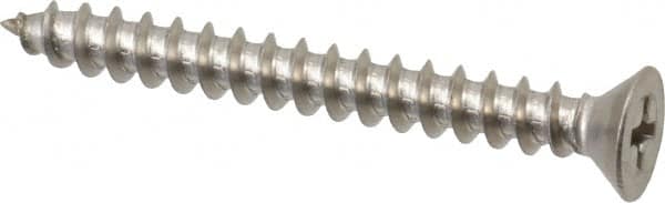 Value Collection - #10 Flat Head Phillips Sheet Metal Screw - Stainless Steel, 1-3/4" OAL, Grade 18-8 - Americas Industrial Supply
