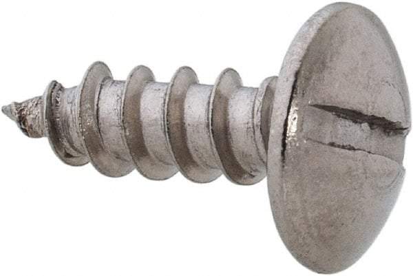 Value Collection - #8 Truss Head Slotted Sheet Metal Screw - Stainless Steel, 1/2" Length Under Head, Grade 18-8 - Americas Industrial Supply