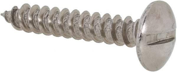 Value Collection - #8 Truss Head Slotted Sheet Metal Screw - Stainless Steel, 1" Length Under Head, Grade 18-8 - Americas Industrial Supply