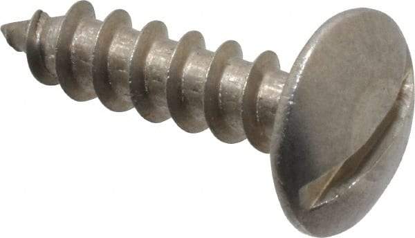 Value Collection - #10 Truss Head Slotted Sheet Metal Screw - Stainless Steel, 3/4" Length Under Head, Grade 18-8 - Americas Industrial Supply