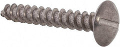 Value Collection - #10 Truss Head Slotted Sheet Metal Screw - Stainless Steel, 1-1/2" Length Under Head, Grade 18-8 - Americas Industrial Supply