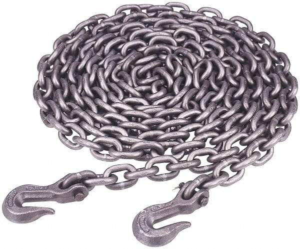Peerless Chain - 20 Ft. Long, 5400 Lbs. Load Capacity, Carbon Steel Tie Down Chain - 43 Grade, 1.33 Inch Inside Long x 0.569 Inch Inside Wide - Americas Industrial Supply