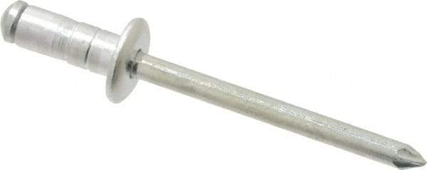 RivetKing - Size 62-64 Dome Head Aluminum Multi Grip Blind Rivet - Steel Mandrel, 0.062" to 1/4" Grip, 3/8" Head Diam, 0.192" to 0.196" Hole Diam, 0.519" Length Under Head, 3/16" Body Diam - Americas Industrial Supply