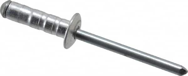 RivetKing - Size 63-67 Dome Head Aluminum Multi Grip Blind Rivet - Steel Mandrel, 0.187" to 0.456" Grip, 3/8" Head Diam, 0.192" to 0.196" Hole Diam, 0.716" Length Under Head, 3/16" Body Diam - Americas Industrial Supply