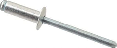 RivetKing - Size 66 Dome Head Aluminum Open End Blind Rivet - Steel Mandrel, 0.251" to 3/8" Grip, 3/8" Head Diam, 0.192" to 0.196" Hole Diam, 0.575" Length Under Head, 3/16" Body Diam - Americas Industrial Supply