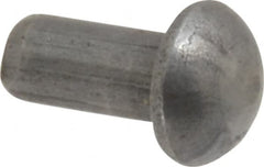 RivetKing - 1/8" Body Diam, Round Steel Solid Rivet - 1/4" Length Under Head - Americas Industrial Supply