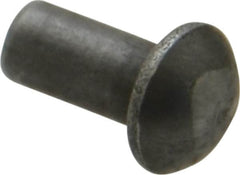 RivetKing - 3/16" Body Diam, Round Uncoated Steel Solid Rivet - 3/8" Length Under Head - Americas Industrial Supply