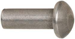 RivetKing - 3/16" Body Diam, Round Steel Solid Rivet - 1/2" Length Under Head - Americas Industrial Supply