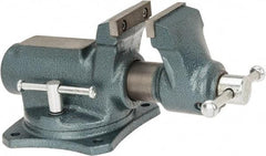 Wilton - 2-1/2" Jaw Width, 2-1/8" Opening Capacity, 1-3/4" Throat Depth, Steel Swivel Bench Vise - Bolt Down Base Attachment, 9.4" Long x 5.7" Wide x 4.9" High - Americas Industrial Supply