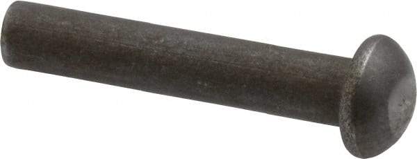 RivetKing - 3/16" Body Diam, Round Steel Solid Rivet - 1" Length Under Head - Americas Industrial Supply