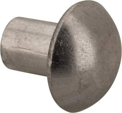 RivetKing - 3/16" Body Diam, Round Uncoated Aluminum Solid Rivet - 1/4" Length Under Head, Grade 1100F - Americas Industrial Supply