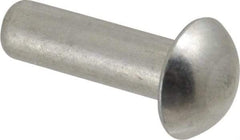 RivetKing - 3/16" Body Diam, Round Aluminum Solid Rivet - 5/8" Length Under Head, Grade 1100F - Americas Industrial Supply