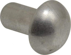 RivetKing - 1/4" Body Diam, Round Uncoated Aluminum Solid Rivet - 1/2" Length Under Head, Grade 1100F - Americas Industrial Supply