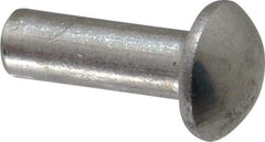 RivetKing - 1/4" Body Diam, Round Aluminum Solid Rivet - 3/4" Length Under Head, Grade 1100F - Americas Industrial Supply