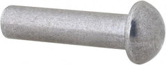 RivetKing - 1/4" Body Diam, Round Uncoated Aluminum Solid Rivet - 1" Length Under Head, Grade 1100F - Americas Industrial Supply