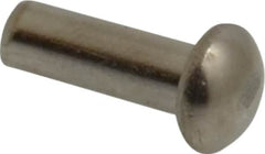 RivetKing - 1/8" Body Diam, Round Uncoated Stainless Steel Solid Rivet - 3/8" Length Under Head, Grade 18-8 - Americas Industrial Supply