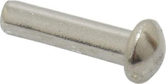 RivetKing - 1/8" Body Diam, Round Uncoated Stainless Steel Solid Rivet - 1/2" Length Under Head, Grade 18-8 - Americas Industrial Supply