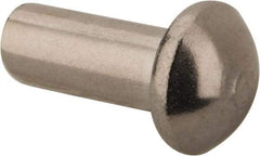 RivetKing - 5/32" Body Diam, Round Stainless Steel Solid Rivet - 3/8" Length Under Head, Grade 18-8 - Americas Industrial Supply