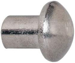 RivetKing - 3/16" Body Diam, Round Uncoated Stainless Steel Solid Rivet - 1/4" Length Under Head, Grade 18-8 - Americas Industrial Supply