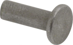 RivetKing - 1/8" Body Diam, Flat Uncoated Steel Solid Rivet - 3/8" Length Under Head - Americas Industrial Supply