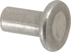 RivetKing - 1/4" Body Diam, Flat Uncoated Steel Solid Rivet - 1/2" Length Under Head - Americas Industrial Supply