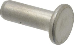 RivetKing - 1/4" Body Diam, Flat Uncoated Steel Solid Rivet - 3/4" Length Under Head - Americas Industrial Supply