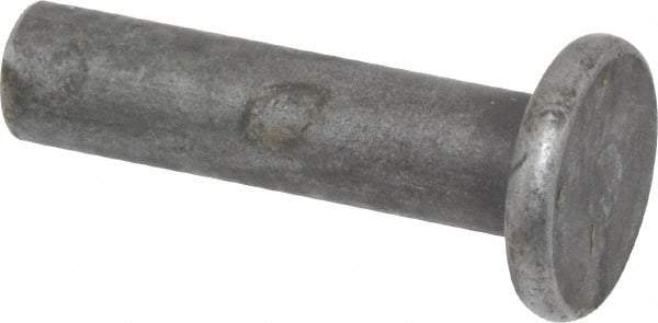 RivetKing - 1/4" Body Diam, Flat Steel Solid Rivet - 1" Length Under Head - Americas Industrial Supply