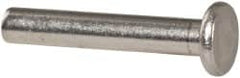 RivetKing - 1/8" Body Diam, Flat Uncoated Aluminum Solid Rivet - 3/4" Length Under Head, Grade 1100F - Americas Industrial Supply