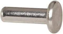 RivetKing - 5/32" Body Diam, Flat Aluminum Solid Rivet - 1/2" Length Under Head, Grade 1100F - Americas Industrial Supply