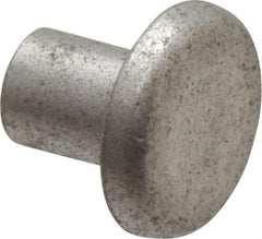 RivetKing - 3/16" Body Diam, Flat Uncoated Aluminum Solid Rivet - 1/4" Length Under Head, Grade 1100F - Americas Industrial Supply