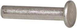 RivetKing - 1/4" Body Diam, Flat Aluminum Solid Rivet - 1-1/4" Length Under Head, Grade 1100F - Americas Industrial Supply