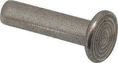 RivetKing - 1/8" Body Diam, Flat Uncoated Stainless Steel Solid Rivet - 1/2" Length Under Head, Grade 18-8 - Americas Industrial Supply