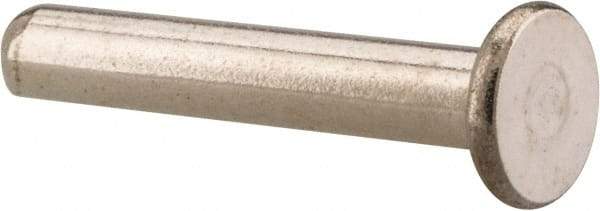 RivetKing - 1/8" Body Diam, Flat Stainless Steel Solid Rivet - 3/4" Length Under Head, Grade 18-8 - Americas Industrial Supply