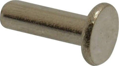 RivetKing - 5/32" Body Diam, Flat Uncoated Stainless Steel Solid Rivet - 1/2" Length Under Head, Grade 18-8 - Americas Industrial Supply