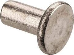 RivetKing - 3/16" Body Diam, Flat Stainless Steel Solid Rivet - 3/8" Length Under Head, Grade 18-8 - Americas Industrial Supply