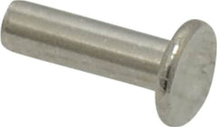 RivetKing - 3/16" Body Diam, Round Uncoated Stainless Steel Solid Rivet - 5/8" Length Under Head, Grade 18-8 - Americas Industrial Supply