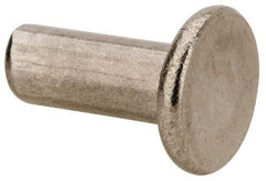 RivetKing - 1/4" Body Diam, Flat Uncoated Stainless Steel Solid Rivet - 5/8" Length Under Head, Grade 18-8 - Americas Industrial Supply